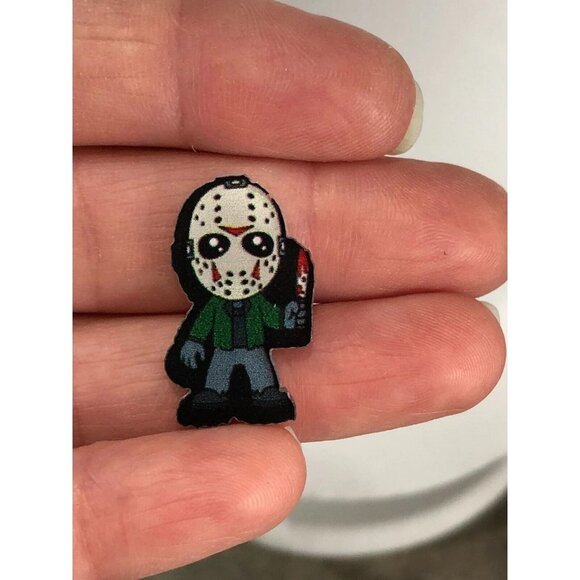 Jason Vorhees Horror Stud Earrings Acrylic Friday the 13th - Picture 6 of 6